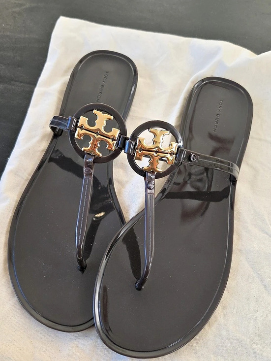 Tory Burch Shoes - Tory Burch Miller Jelly Sandal Chocolate & Gold US 12 NEW